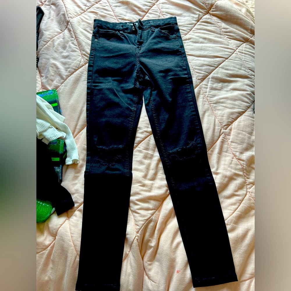 Black ripped jeans from TopShop